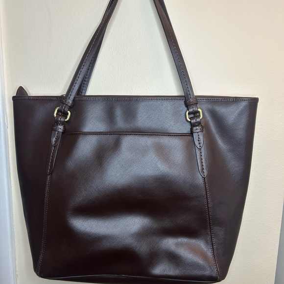 Coach Dark Brown Leather Tote - Picture 4 of 7